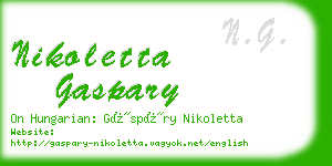 nikoletta gaspary business card